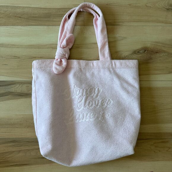 Stoney Clover Lane x Target Terry Cloth Embossed Beach Tote Bag Light Pink - Picture 2 of 6